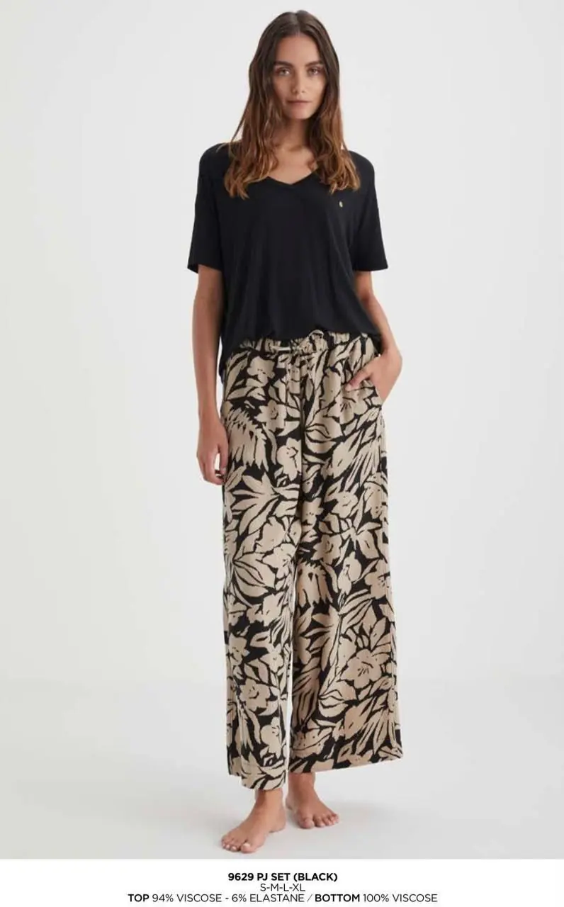 PJ Set Black: футболка + брюки, art 9629